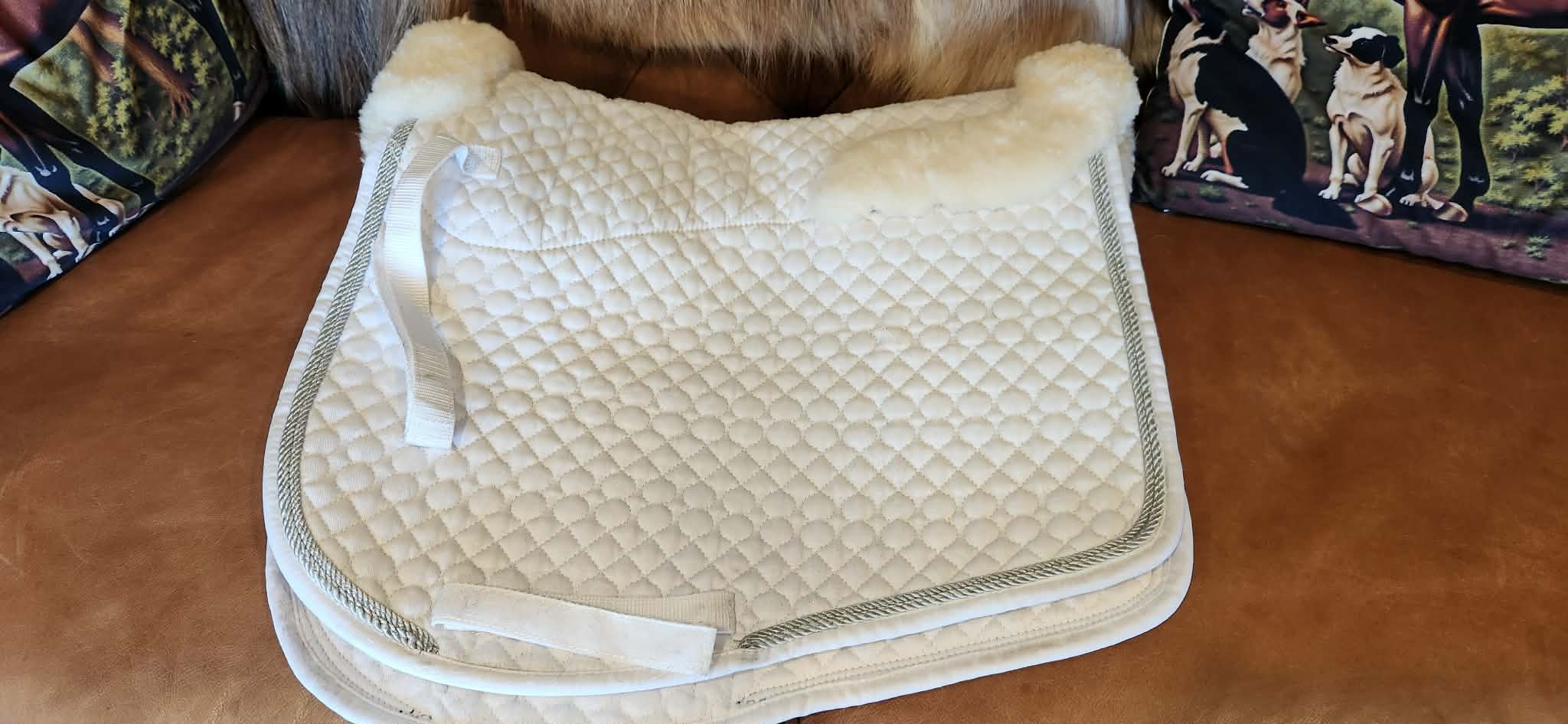 Exclusively Yours - White Dressage Full Fleece Saddlepad
