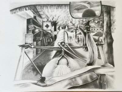 A4 original pencil sketch - Gili Trawangan