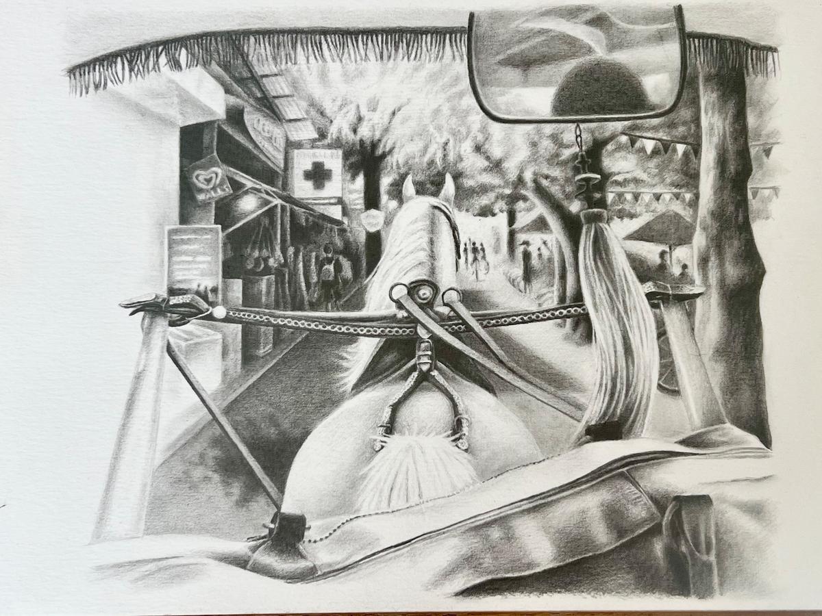 A4 original pencil sketch - Gili Trawangan