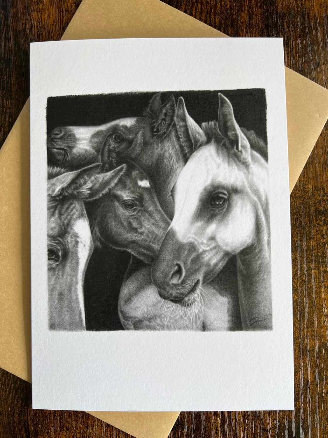 Group Of Foals A5 Art Card