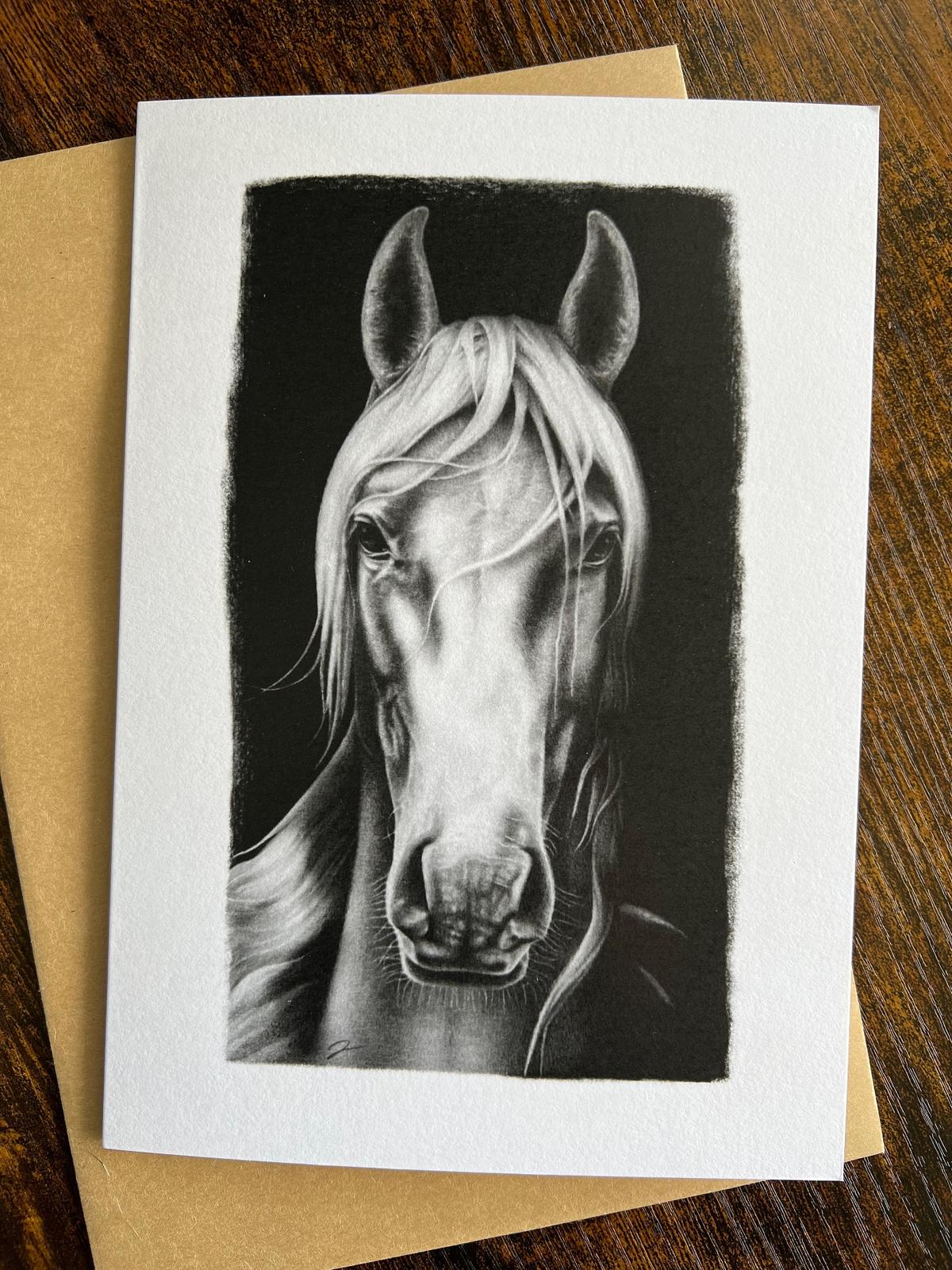 Horse Pencil Drawing - Art Card