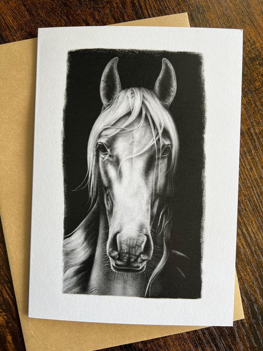 Horse Pencil Drawing - Art Card