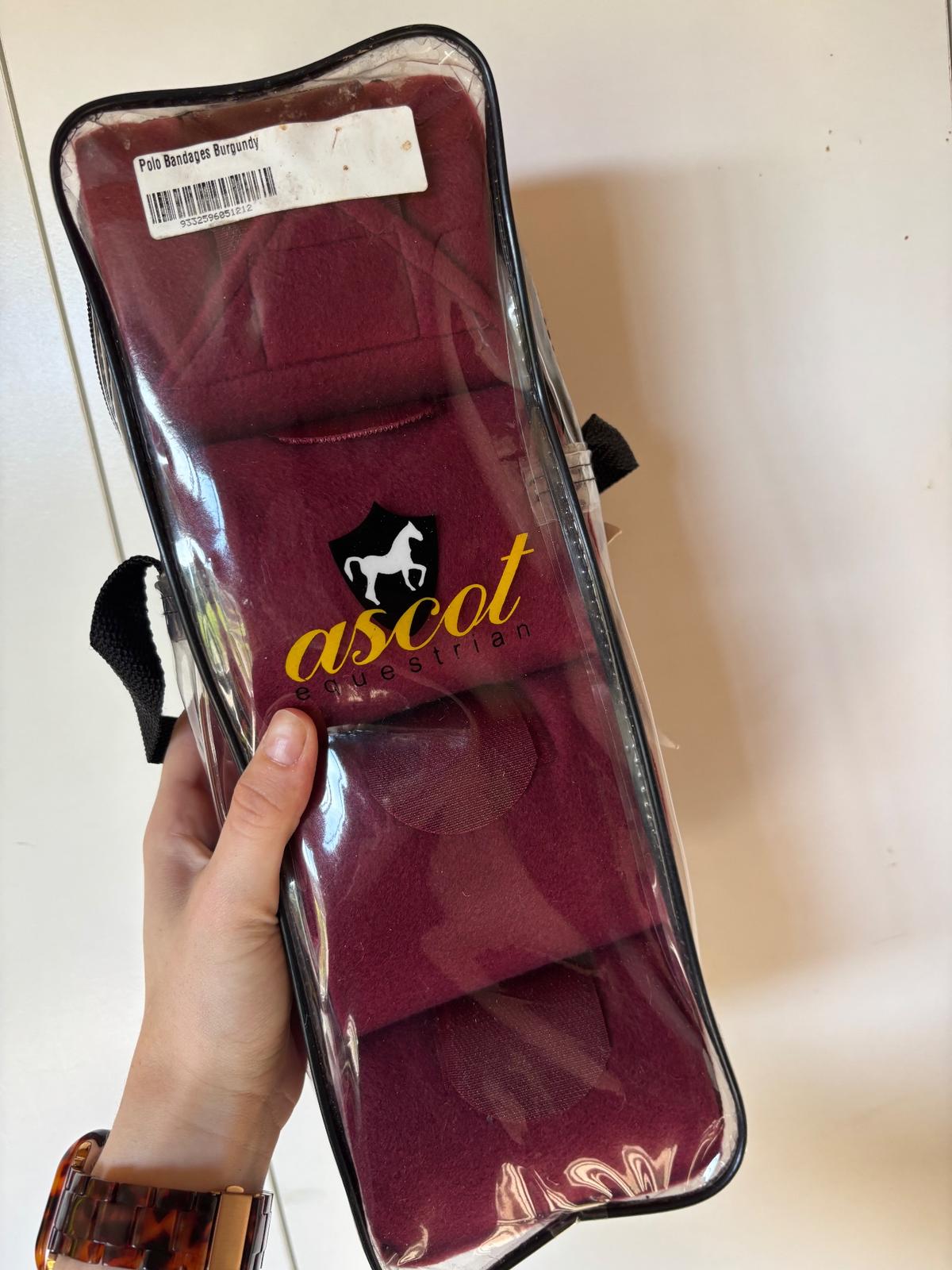 Burgundy red polo wraps BRAND NEW full hack size satin saddle dressage pad full gp MATCHY matching SET