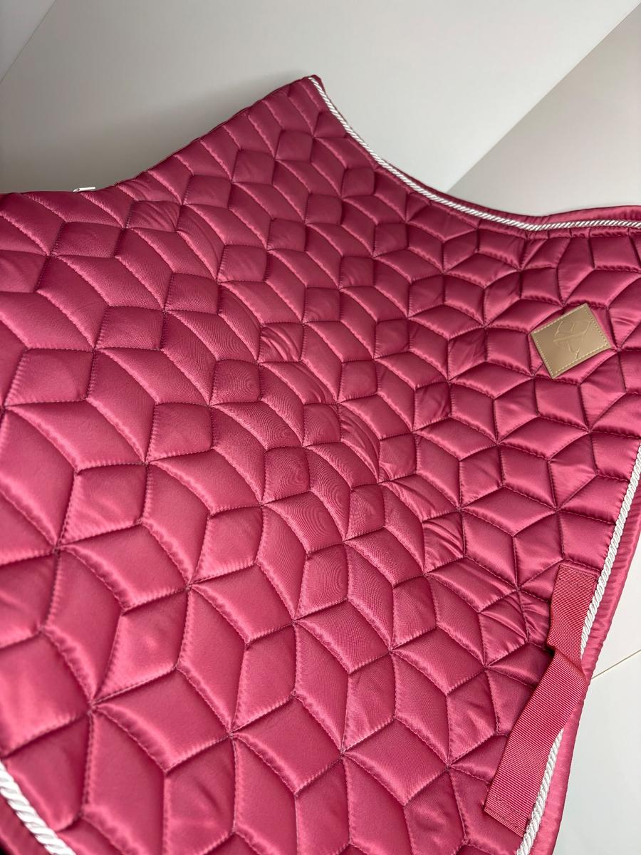 Berry PINK satin saddle pad full GP dressage horse pony BRAND NEW - general purpose numnah high wither sateen satin style