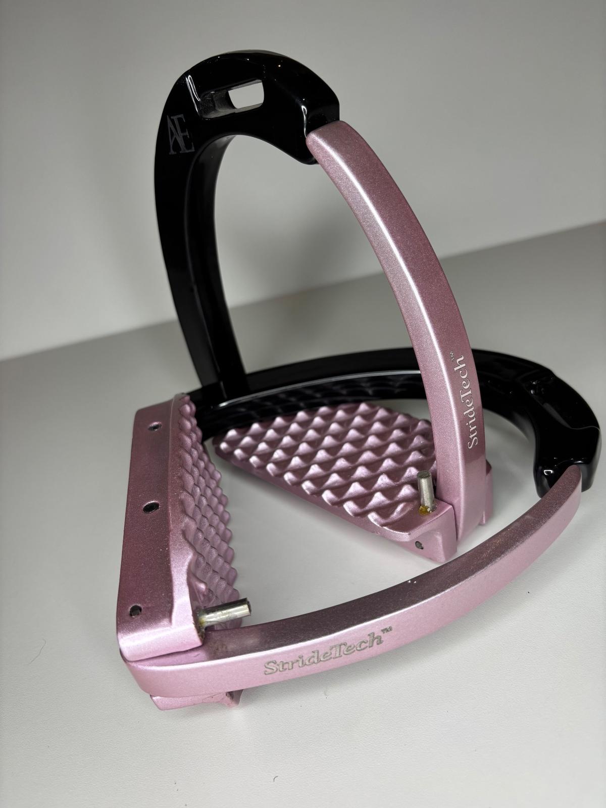Safety Stirrups BABY PINK! Black pink burgundy safe stirrup irons non slip heavy grip tread steel