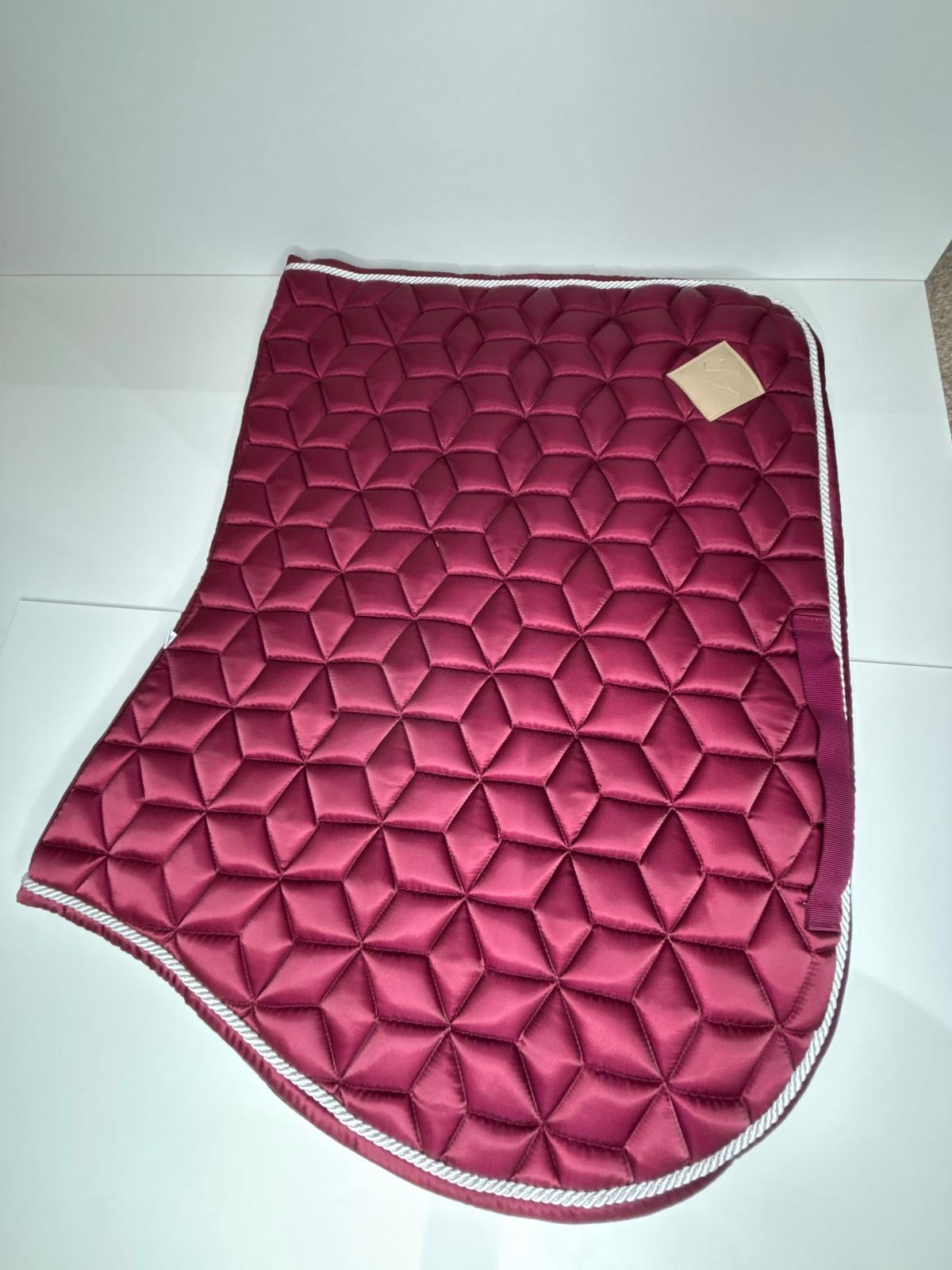 Satin Saddle Pad - Burgundy Merlot - Red satin GP dressage padded luxury full size saddle cloth NEW