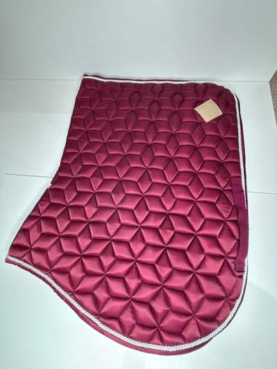 Satin Saddle Pad - Burgundy Merlot - Red satin GP dressage padded luxury full size saddle cloth NEW