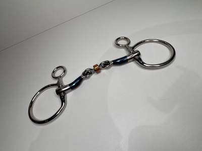 Baucher hanging cheek Snaffle bit sweet iron copper tongue relief roller double jointed 5"