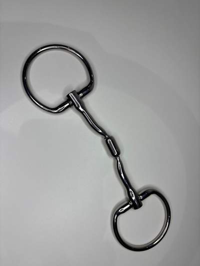Eggbutt anatomical snaffle barrel roller double jointed 5” low port tongue relief curved bit 5.5"
