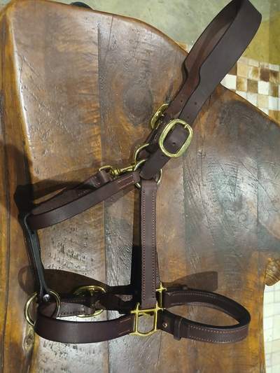 Hand stitched leather halters