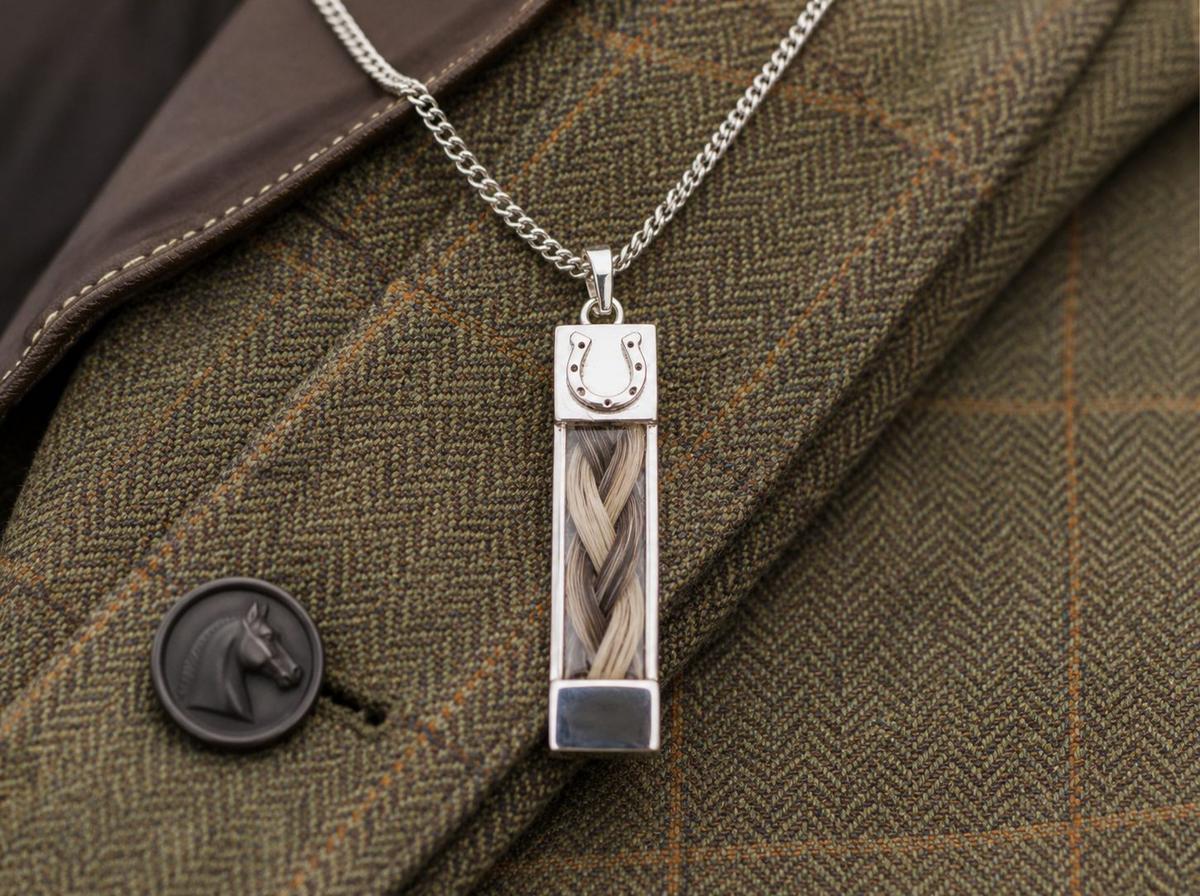 Sterling Silver Rectangle Horseshoe Pendant