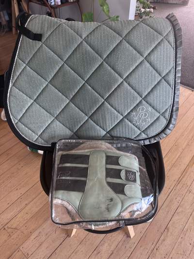 Punk ponies saddle pad and brush boots